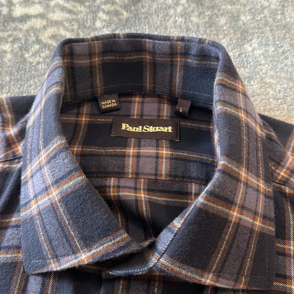 PAUL STUART COTTON FLANNEL MENS SHIRT SIZE L - Picture 8 of 8